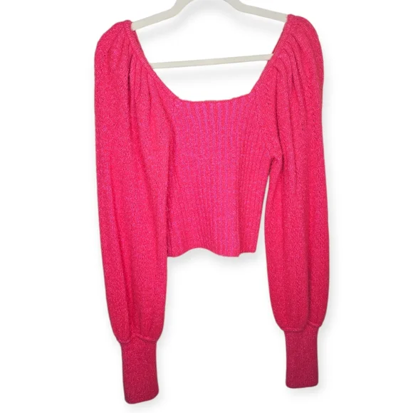 Free People Katie Knit Pullover Sweater, Size M, Pink, GUC - Picture 5 of 8